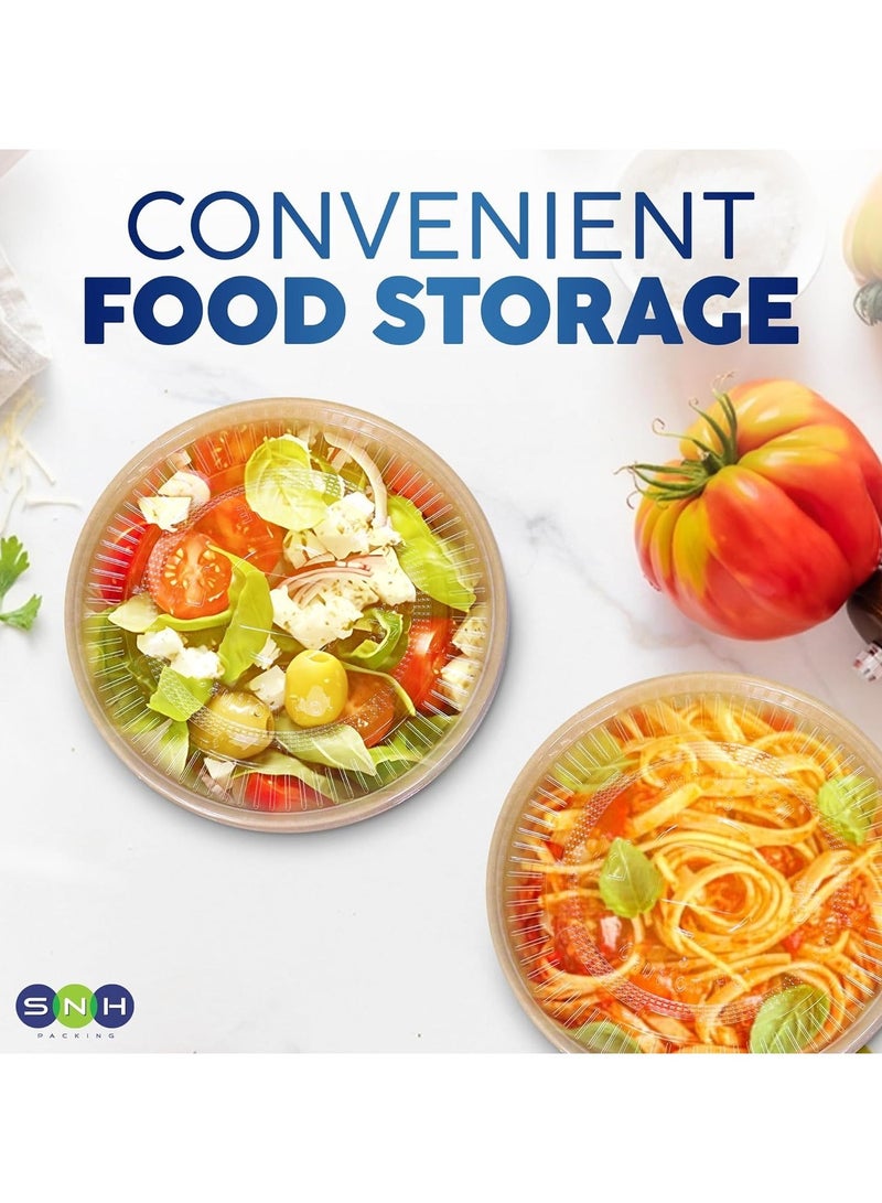 إس إن إتش باكينج كرافت وعاء سلطة 500 مل مع غطاء بيو للاستعمال مرة واحدة بني 50 قطعة - Image 4